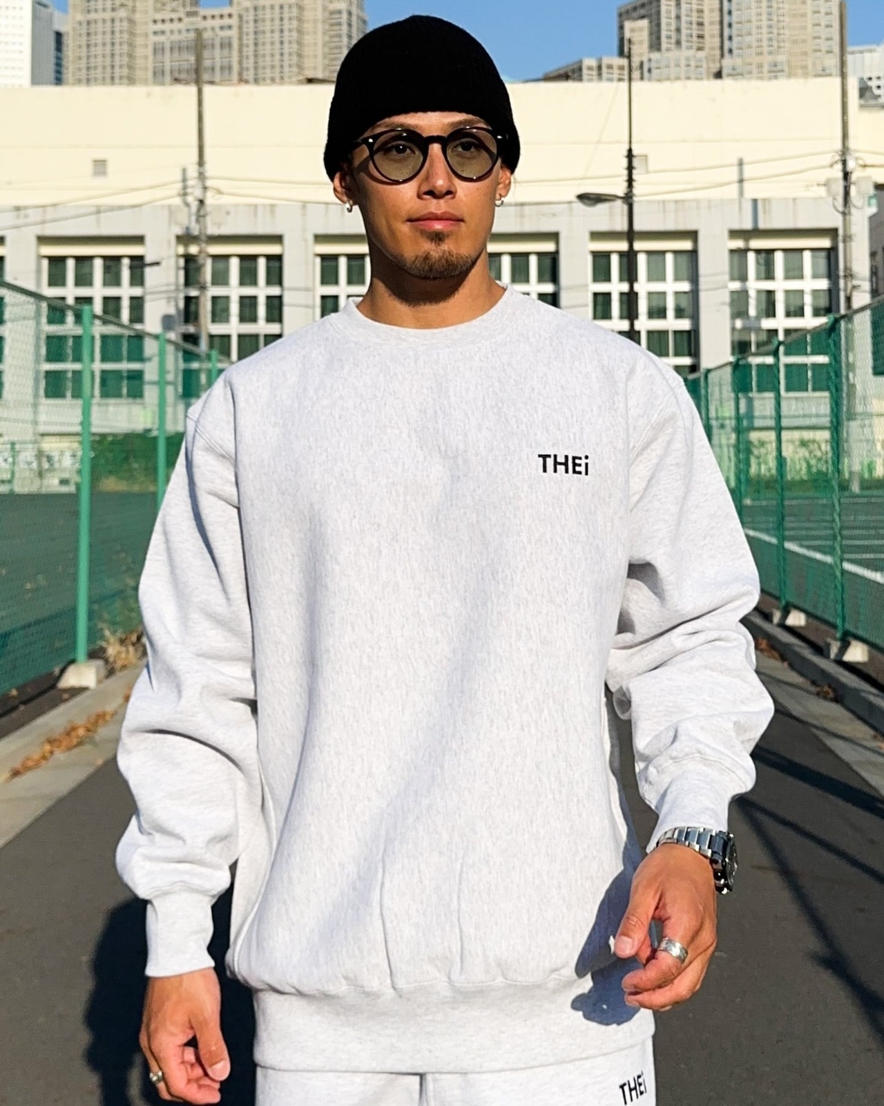 BASIC ONE POINT HEAVY WEIGHT SWEAT SHIRT B - GRAY