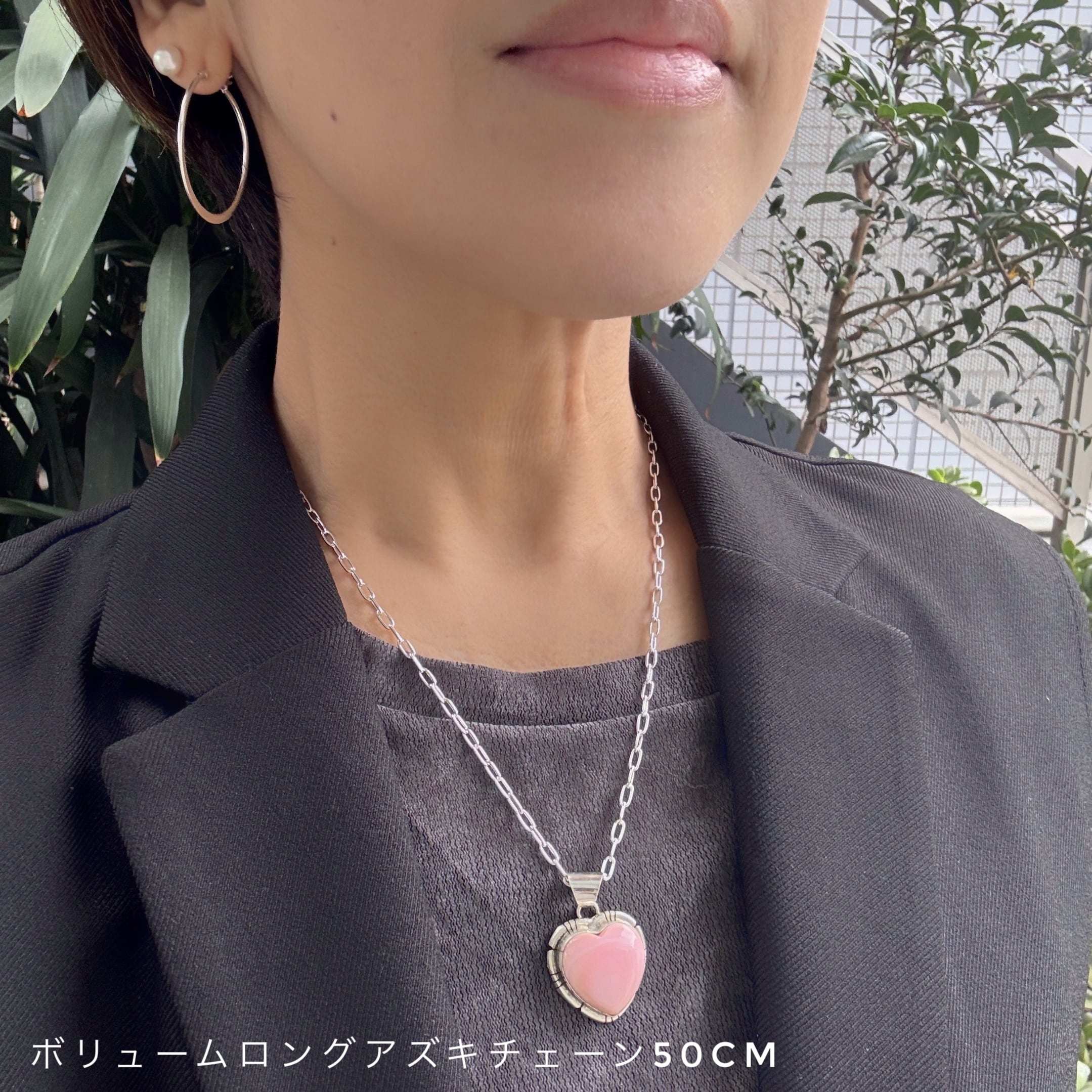 Indian Jewelry 》一点物 BIG ハート コンクシェル ペンダント