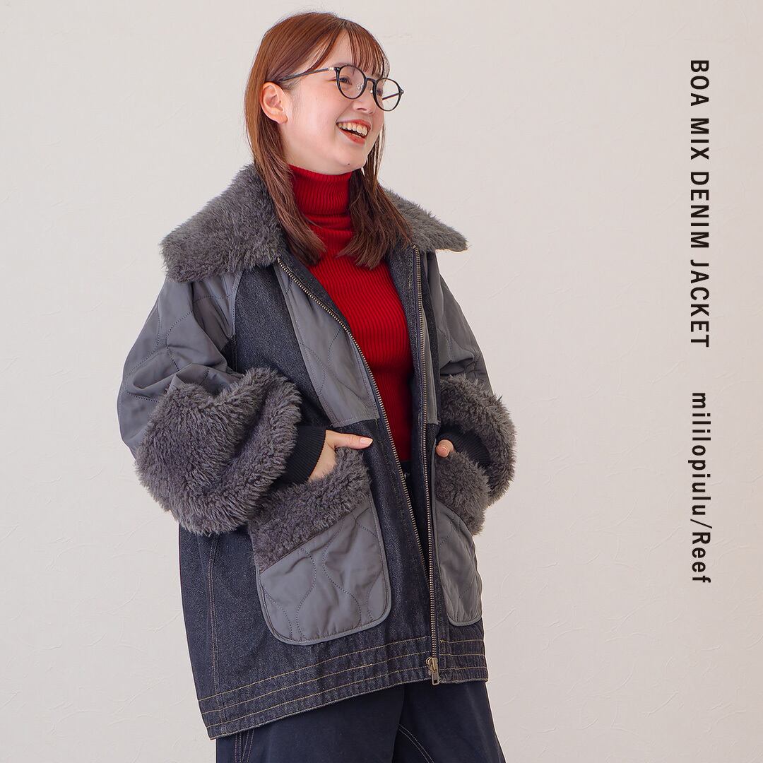 ラスト①／【HOT ITEM｜ボアMIXデニムジャケット】 TF-225928 Brand