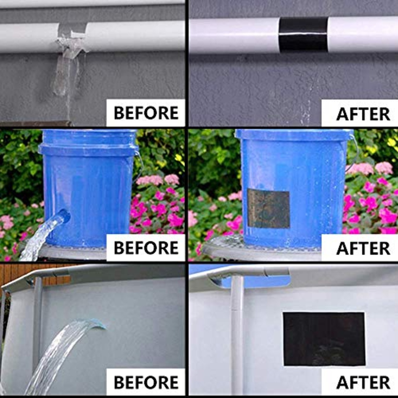 dukezhi シリコンゴムテープ 3M 配管補修 防水 レスキューテープ 無毒 耐寒 耐熱 超強力 耐摩耗性 絶縁保護 水漏れ修理 万能 ホース修理 配線固定結束用 車の内装用 シールリーク パイプ リペア&リークシールドテープ ブラック温度範囲-60℃〜+260℃ 2.5 x 3M