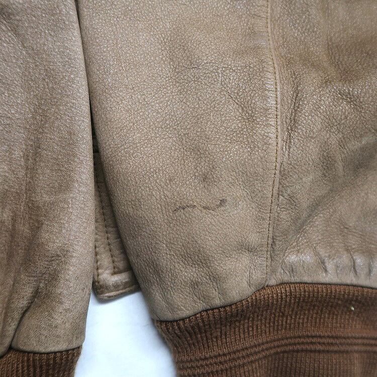 古着 TIMBERBAY レザージャケット ブルゾン ブラウン 表記：L