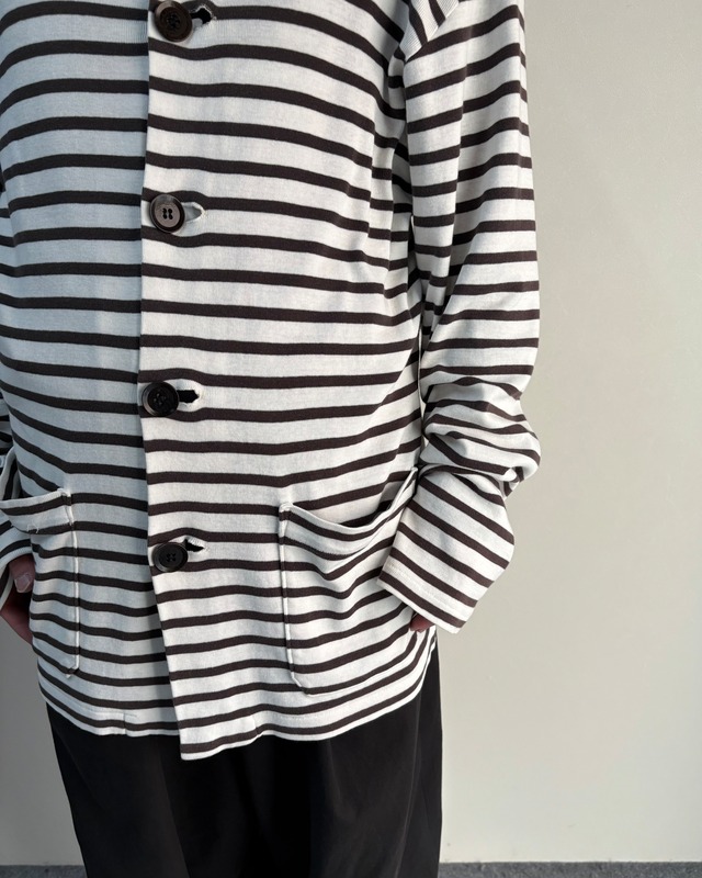 【Y's for men】crew-neck border cardigan