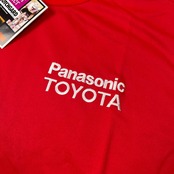 タグ付き 未使用品 Panasonic TOYOTA Racing パナソニック トヨタ レーシング F1 半袖Tシャツ カットソー M /レッド×ホワイト