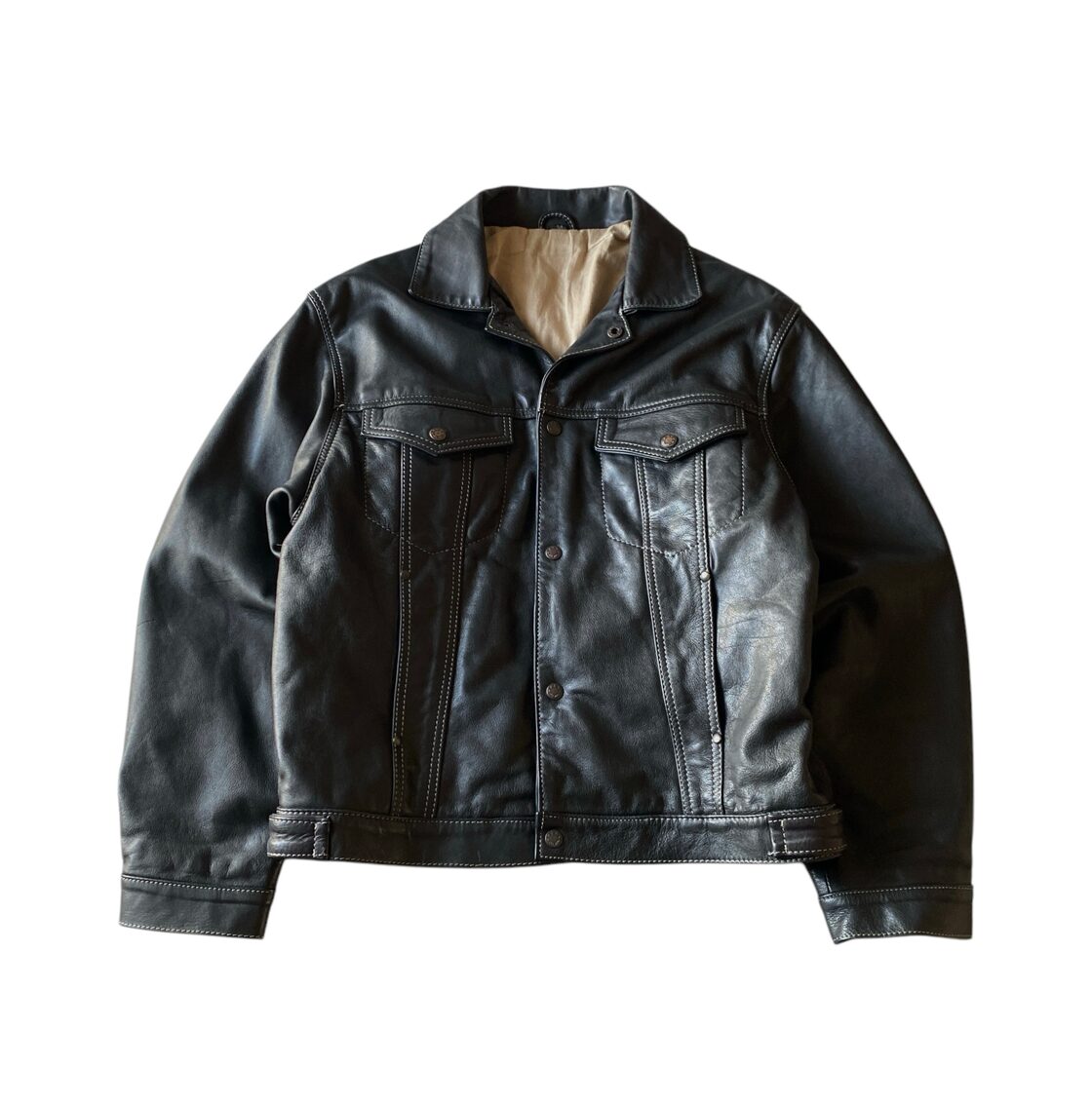 80s KUANG HUEI leather tracker jacket | Pay ID