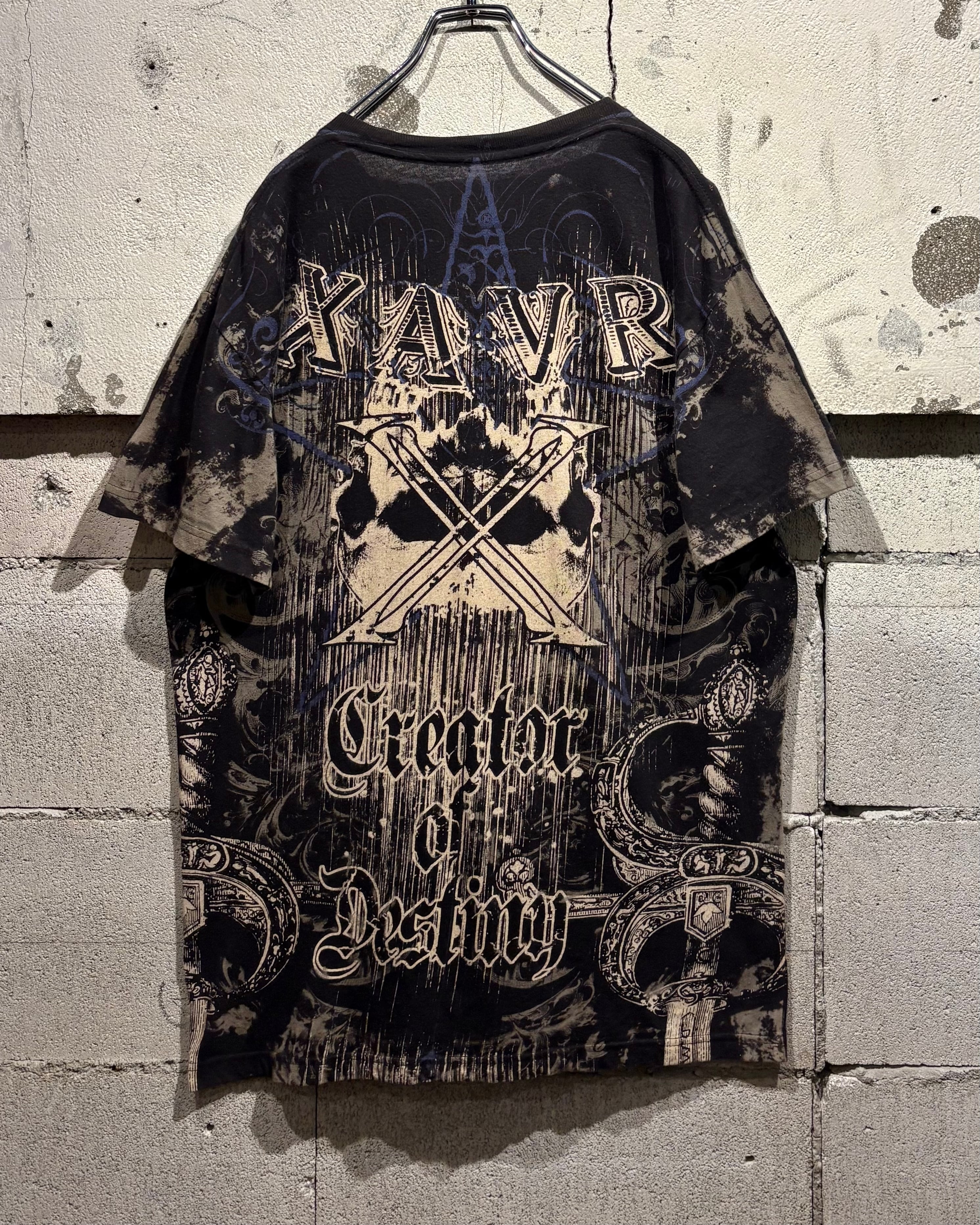 Caka otto】“XZAVIER” Special Gothic Design Rhinestone Decoratinn T