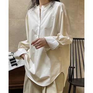 bicolor half button shirts N10689