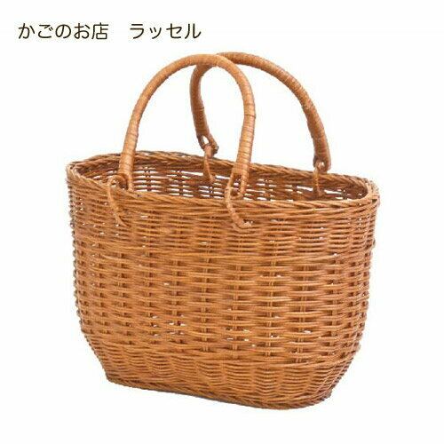 7-4005 良質ラタンのハンドル付きバスケット かごのお店ラッセル