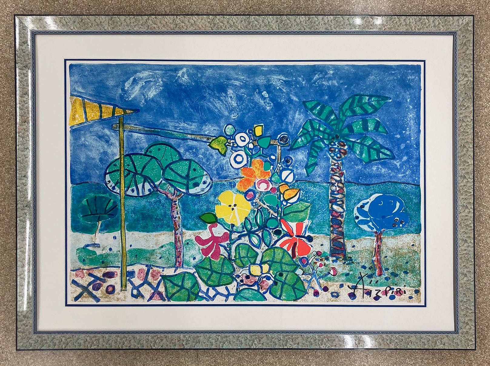 アイズピリ「EXPO90 花の万博」ポスター 大島画廊オリジナル額装