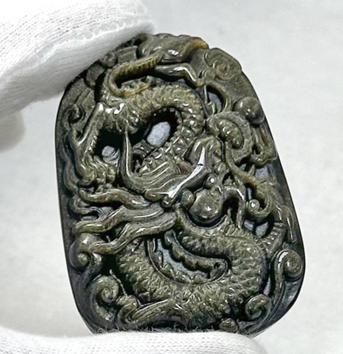 ゴールデンオブシディアン 龍彫り 黒曜石 オブシディアン 天然石 