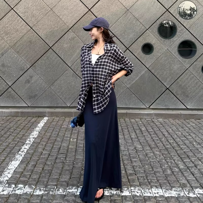 【tops】チェック柄シャツ Q8266