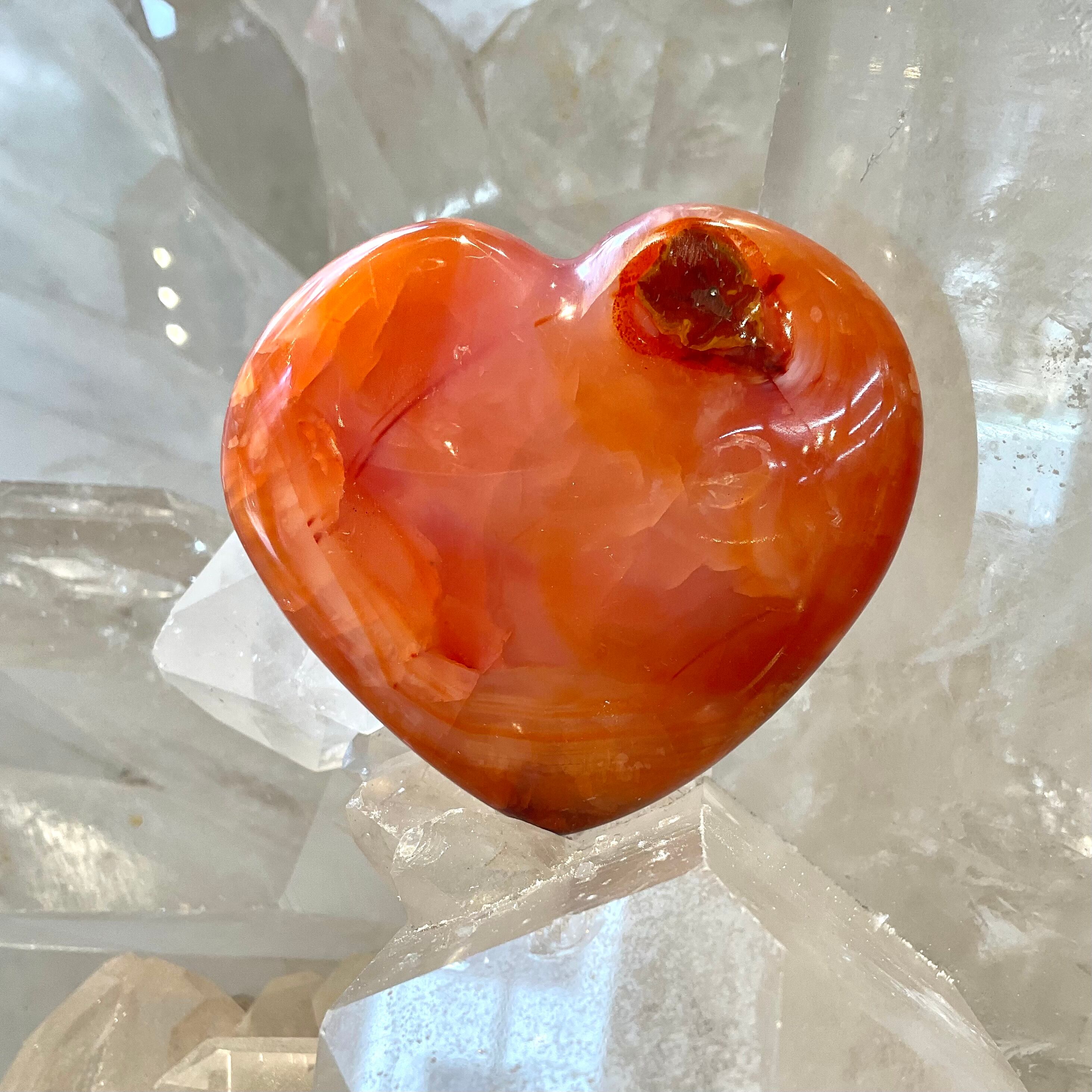 愛のエネルギー！ 赤瑪瑙ハート型 004 | AMERI 自由が丘店 天然石