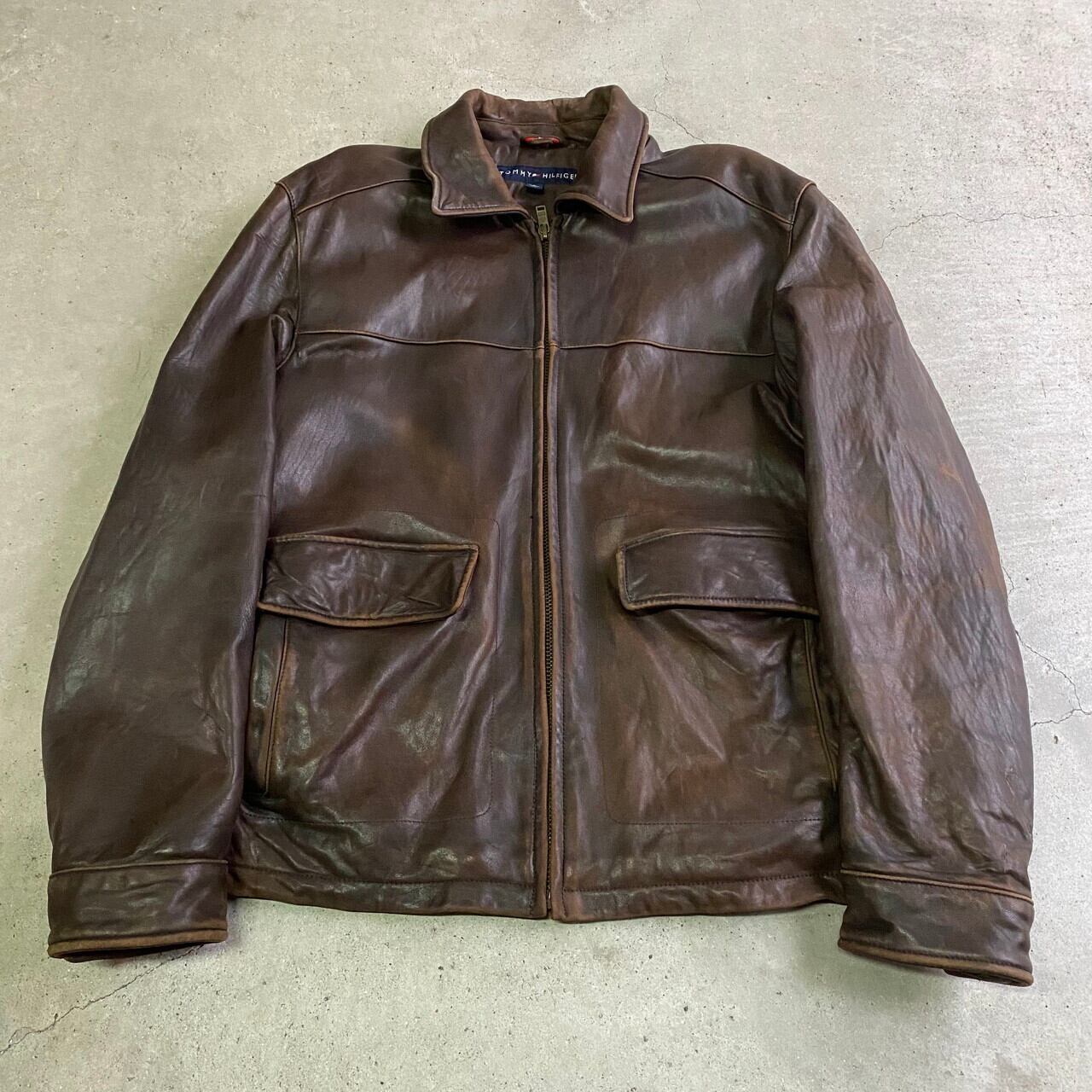 TOMMY HILFIGER トミーヒルフィガー レザージャケット 本革 メンズM  
