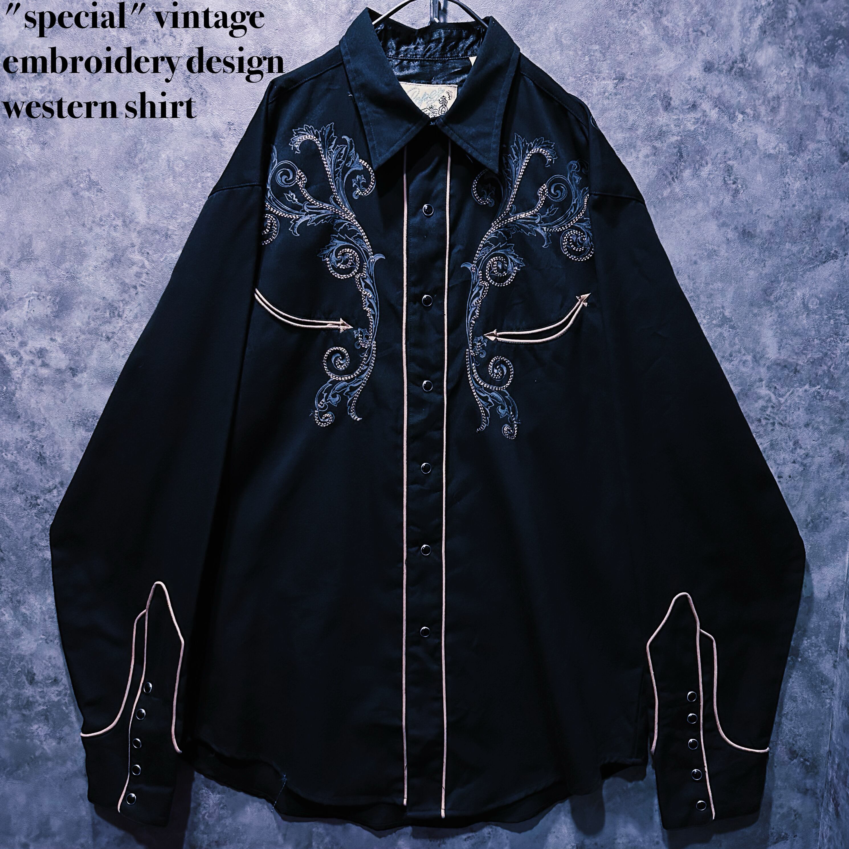 【doppio】"special" vintage embroidery design western shirt