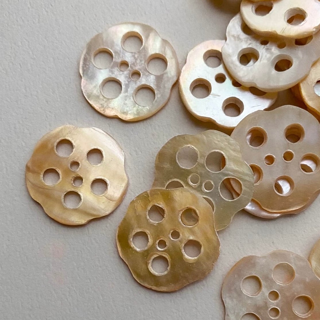 レンコンのシェルボタン(22mm)