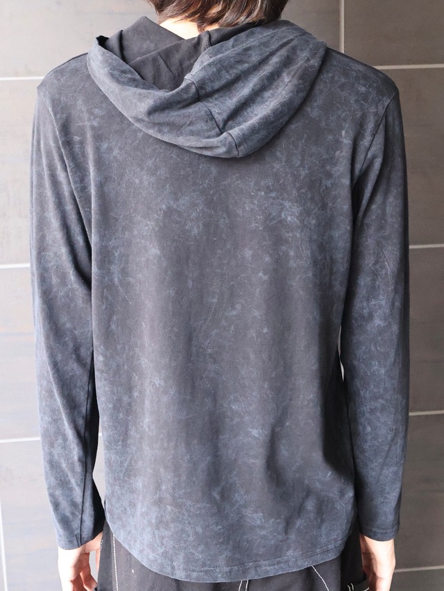 washed design compact hoodie