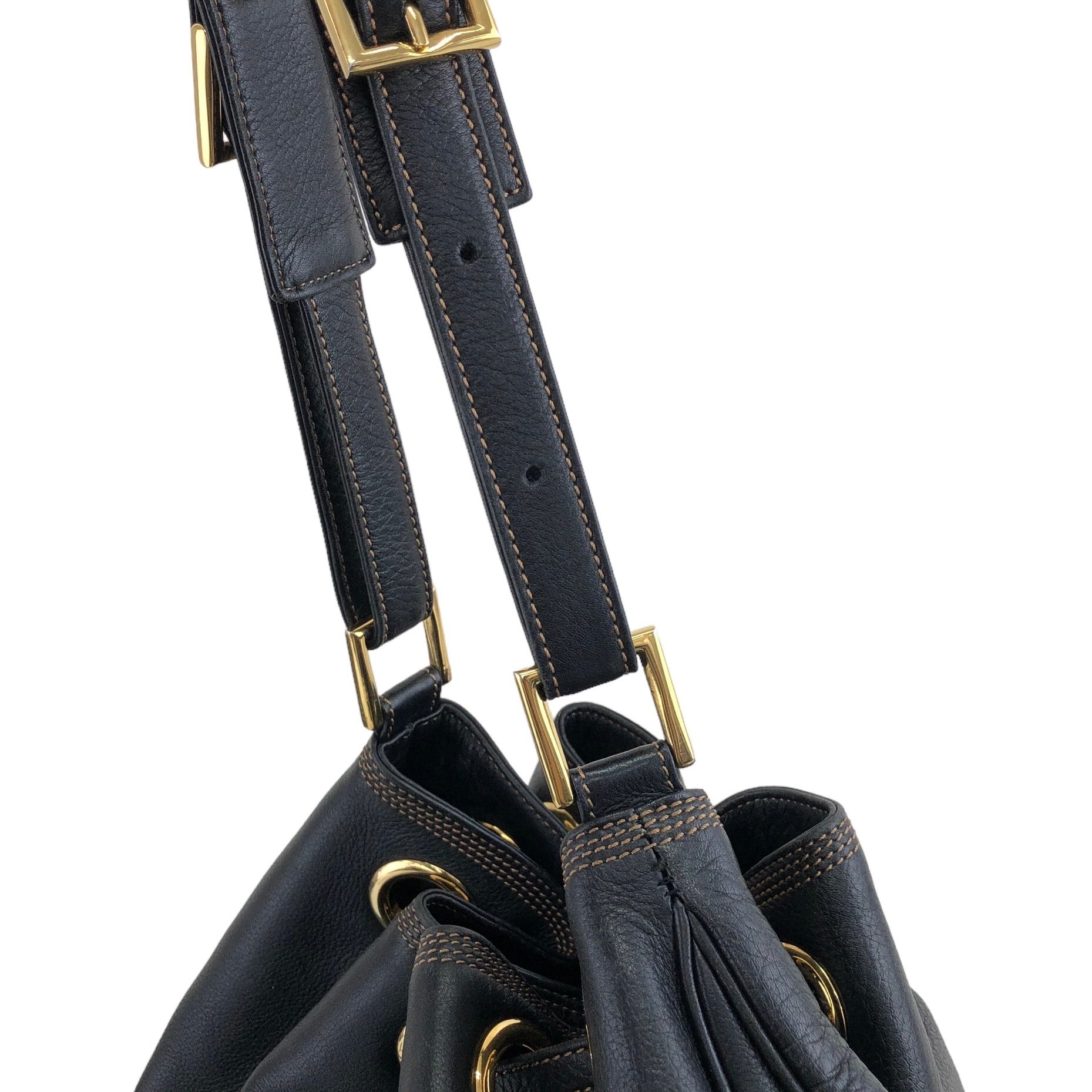 LOEWE ロエベ アナグラム 巾着 ショルダーバッグ ブラック vintage