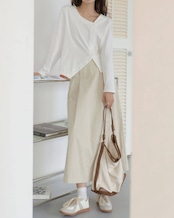 Asymmetrical button front cut sew L0119
