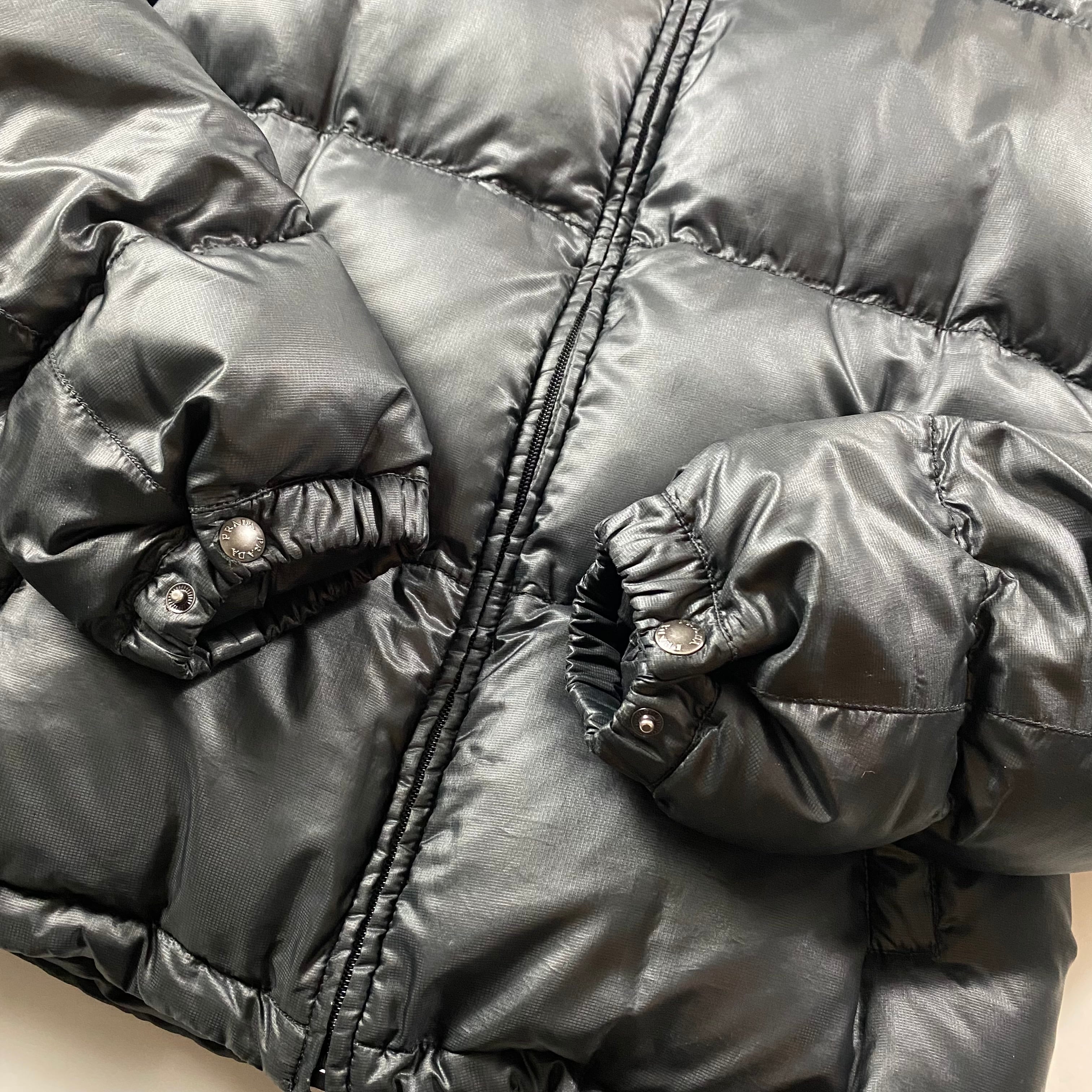 PRADA SPORT black nylon down jacket | NOIR ONLINE
