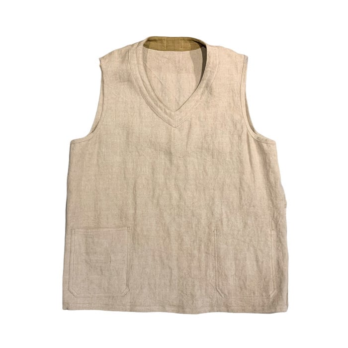 Nigel Cabourn / FRENCH HOSPITAL VEST REVERSIBLE - LINEN