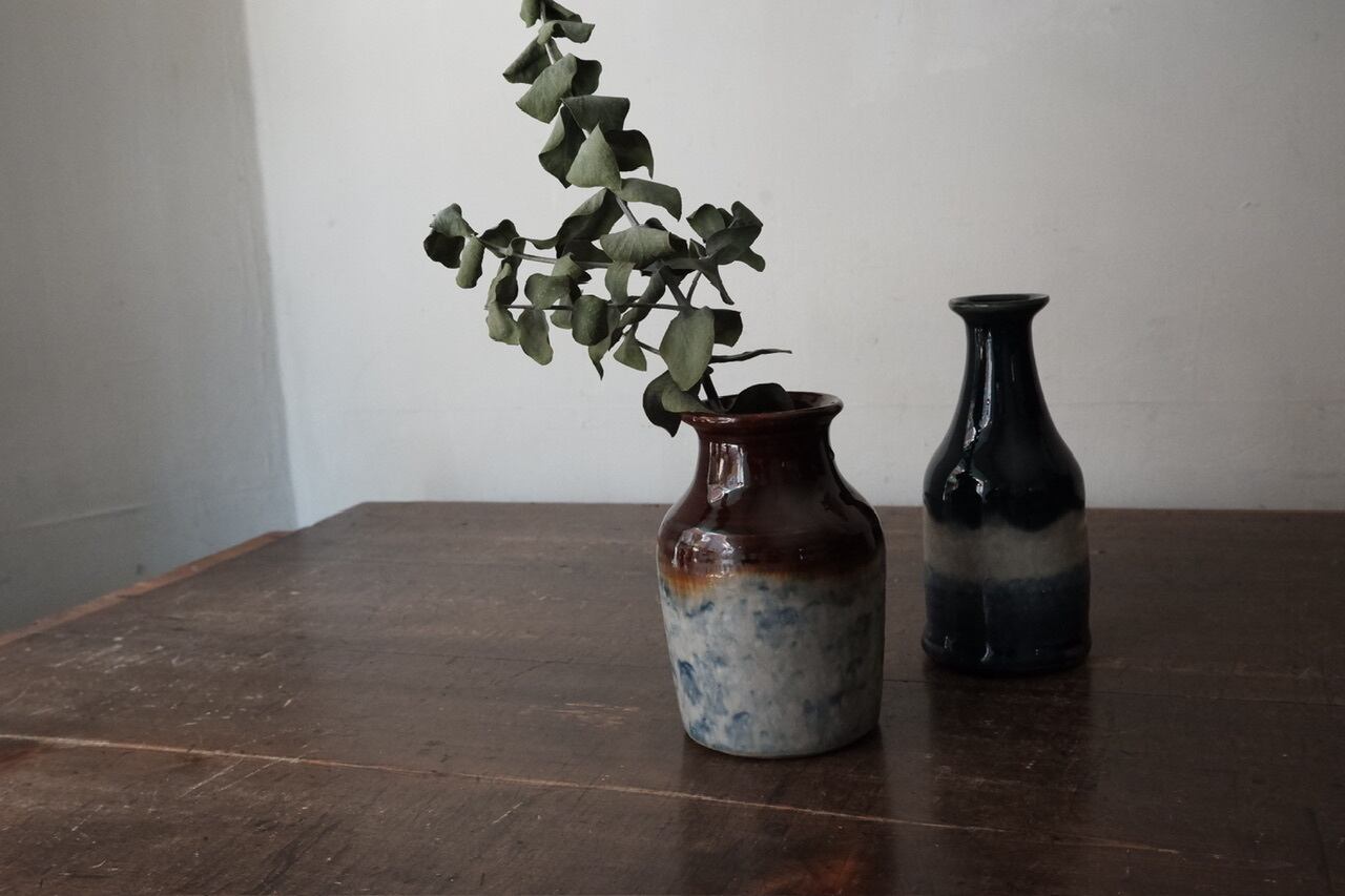 陶器オブジェ　作家物　分割陶箱➕丸い一輪挿し鈴音➕陶器お香立て　オマケ付き 陶器オブジェ 作家物 分割陶箱➕丸い一輪挿し鈴音➕陶器お香立て