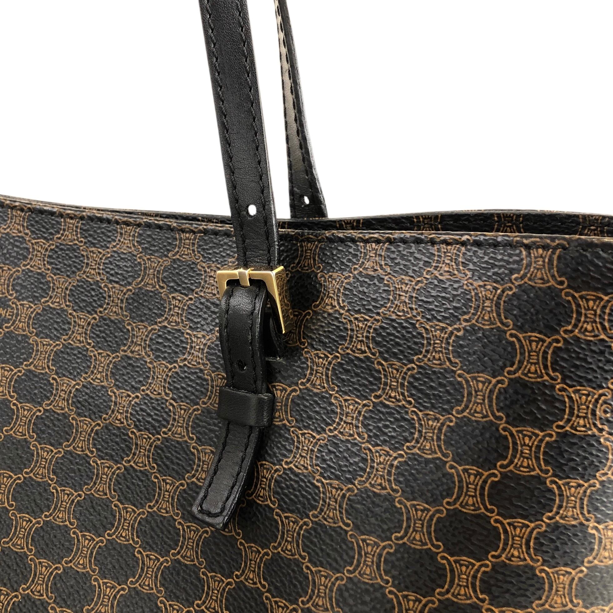 CELINE セリーヌ マカダム トートバッグ ブラック PVCレザー vintage