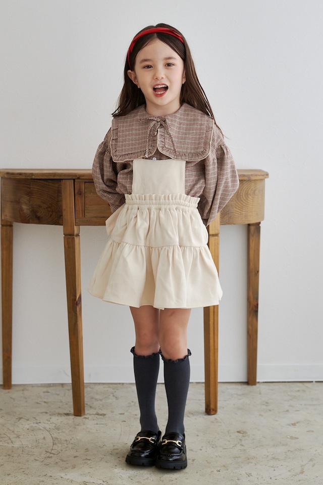 サロペブルマスカート<Ivory>