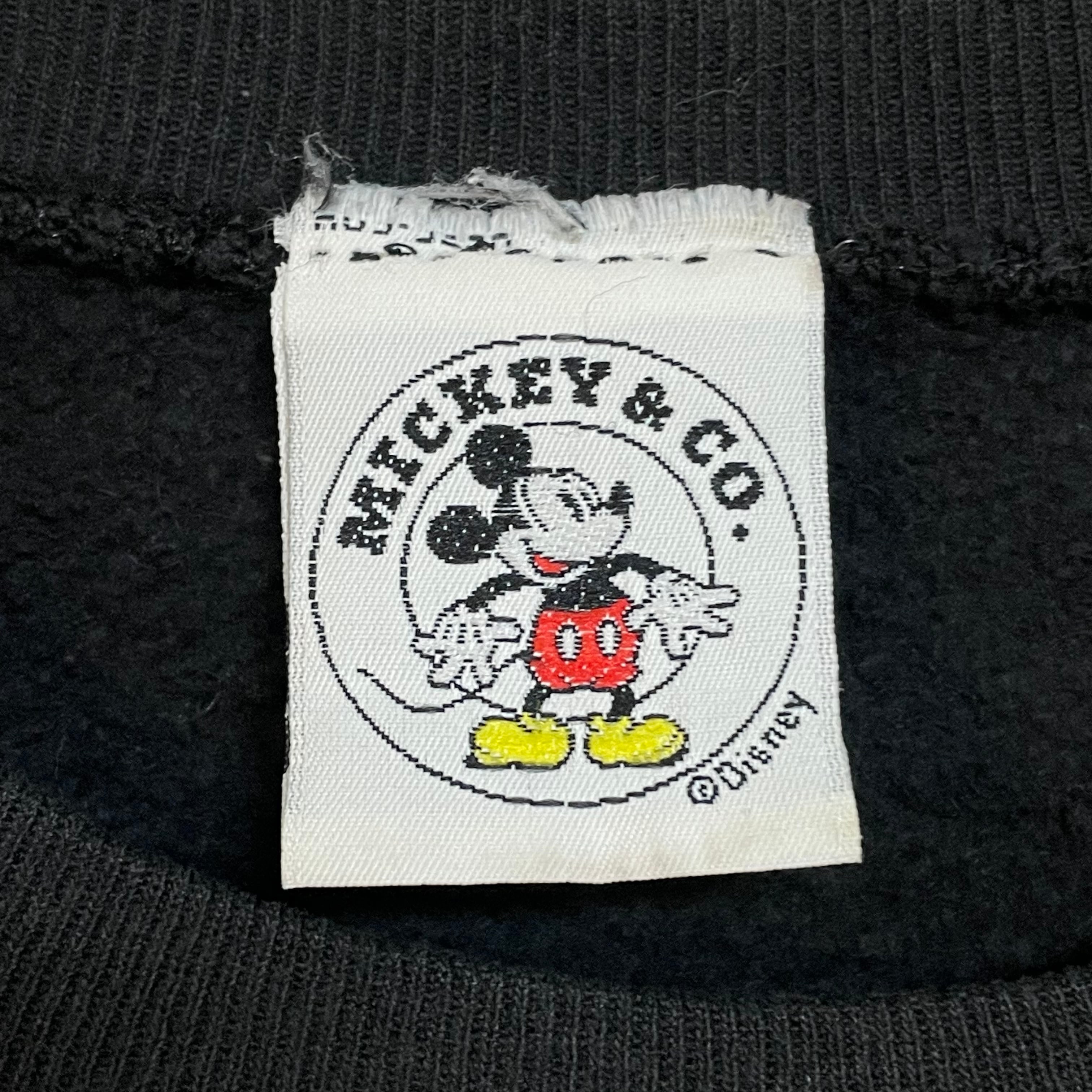 Disney】90s ミッキーマウス シルエット 刺繍 スウェット トレーナー