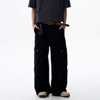 Pocketed Loose Fit Wide Leg Pants ◇2color H0725