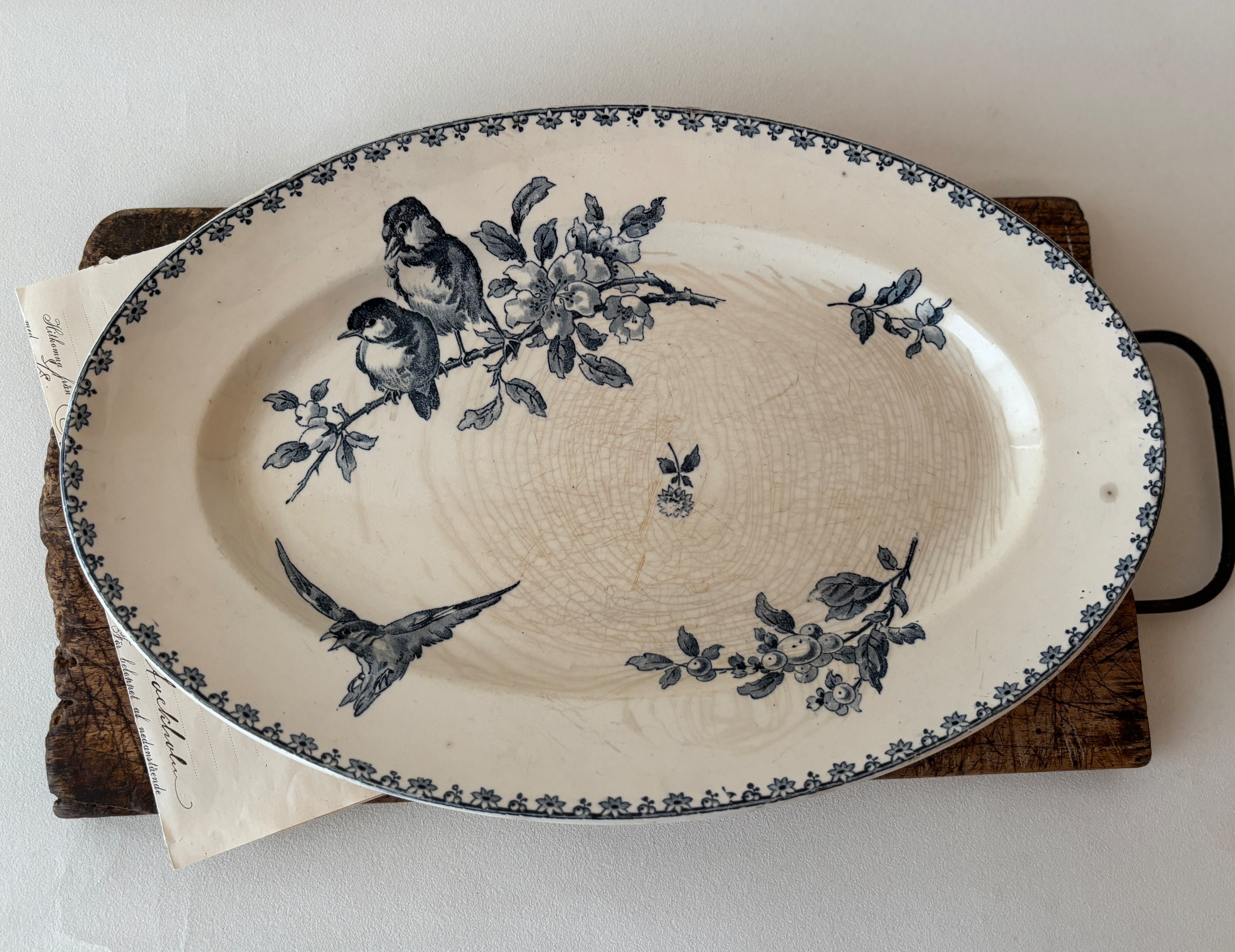 【1点のみ】Sarreguemines FAVORI / サルグミンヌ ファボリ 古手 シャビーオーバル皿