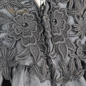 パーティドレス ワンピース ドレス ブラック系 Pure Marie 黒 レース 花 演奏会 発表会 パーティ ダンス 光沢 シック 大人向け おしゃれ フォーマル レディース 美しい 高級感 上品 クラシック ドレスアップ ロングドレス フェミニン ステージ衣装