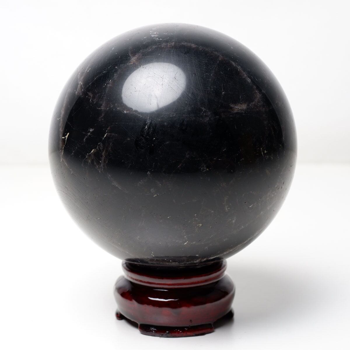 1Kg モリオン 丸玉 90mm 黒水晶 丸玉 モリオン スフィア 一点物 151-8562