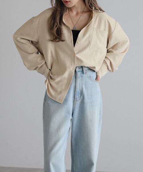 しなやかスエードシャツ