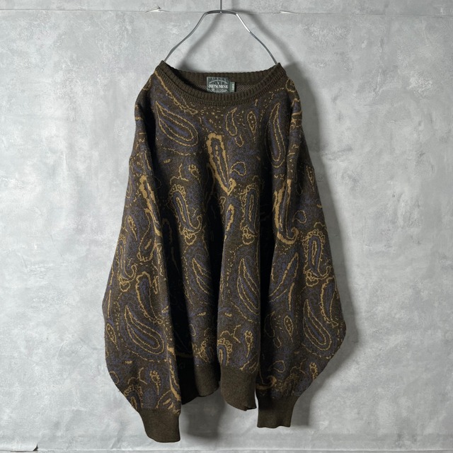 #6704 retro paisley pattern design wool knit