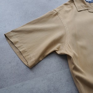 Polo by Ralph Lauren "CALDWELL" open collar shirt Silk Cotton camel [L] 古着