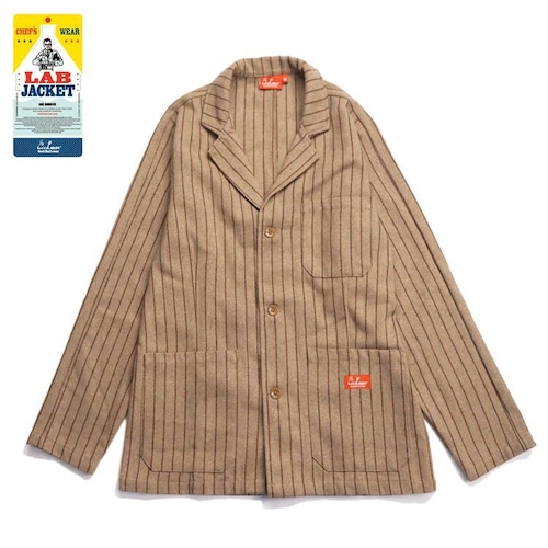 COOKMAN (クックマン) Lab.Jacket Wool Mix Stripe Gray (ラボジャケット ウールミックス ストライプ ベージュ) 231-03414