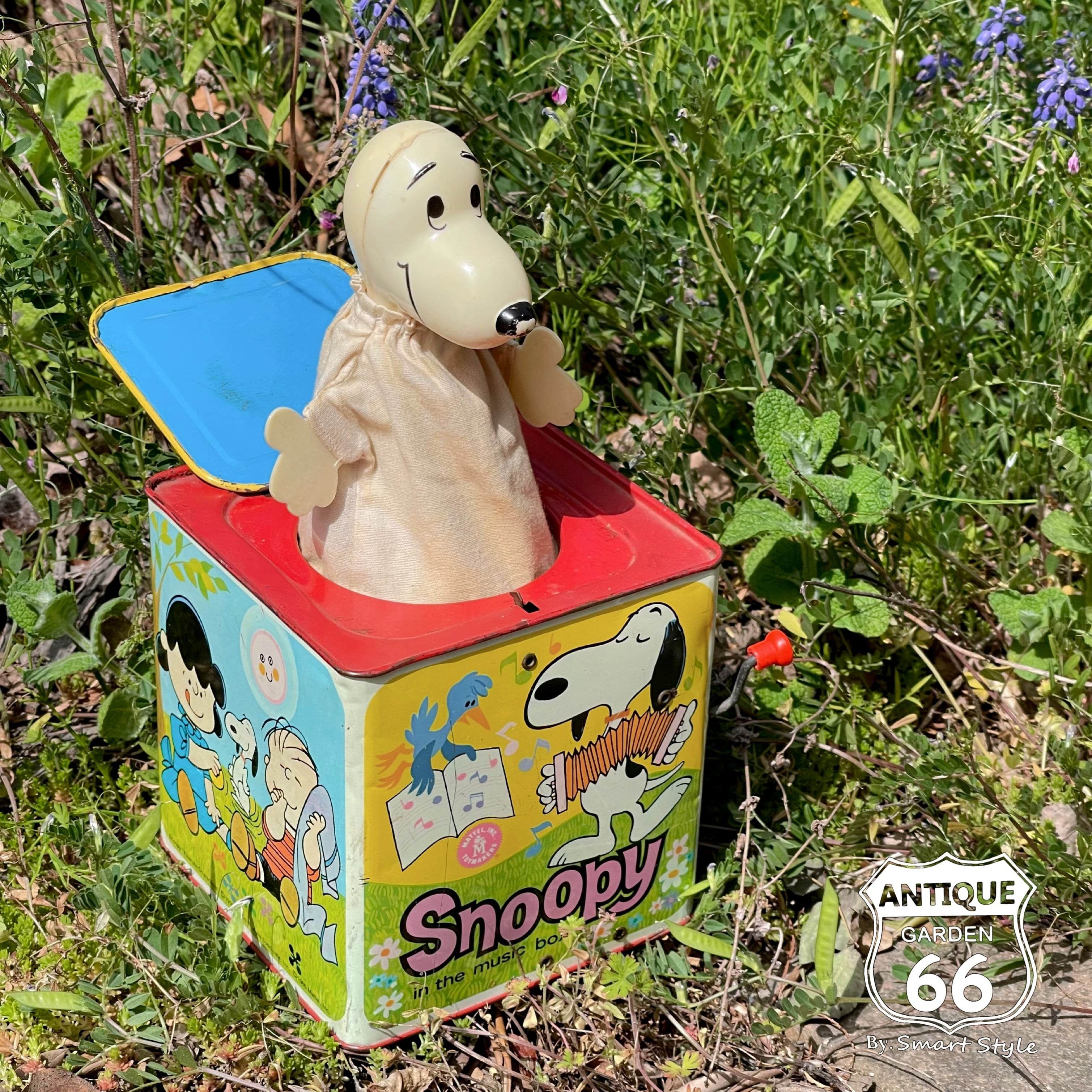 難あり】USA スヌーピー Snoopy In The Music Box ブリキ びっくり箱