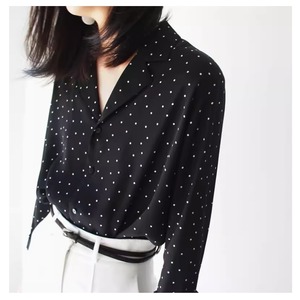 french vintage polka dot blouse＜t2111＞