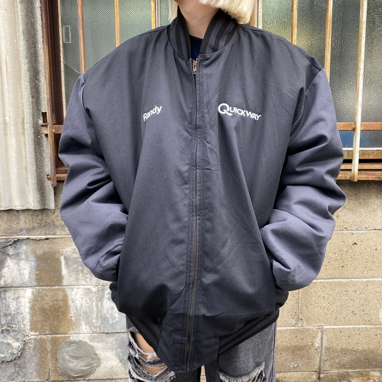 Sean John MA-1ジャケット シルバー やぼったい