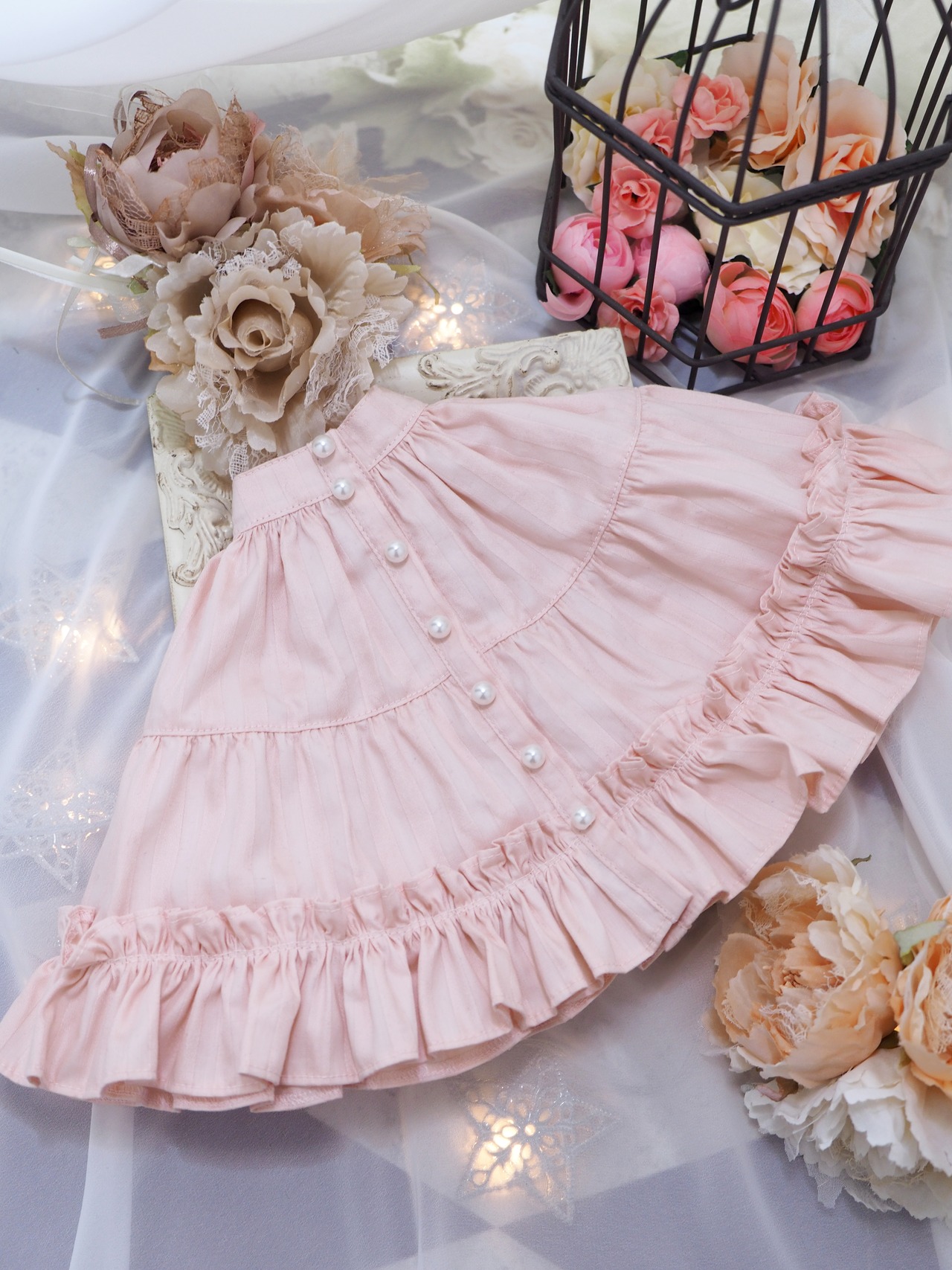 DD / DDS / smart doll対応OF【おしゃまティアードスカート（ピンク）】DD / DDS / smart doll Outfit【Oshama Tiered skirt(Pink)】 - 9