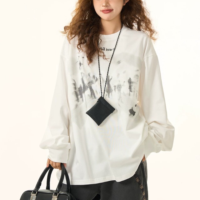 silhouette graphic long tee　シルエットグラフィックロングティー　J2165