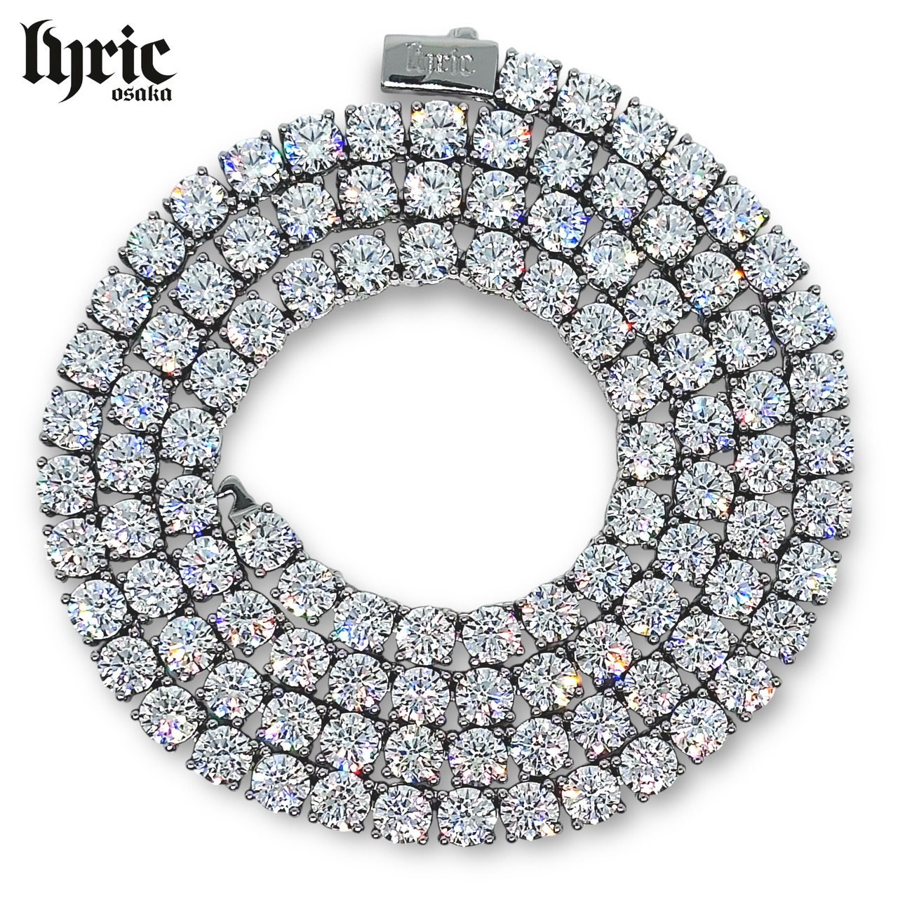 5mm 55cm luxury tennis necklace silver