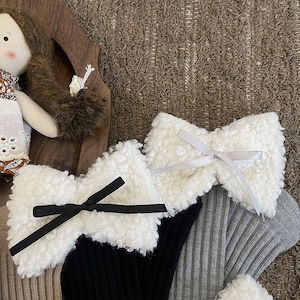 GOODSリボン付きボアソックス