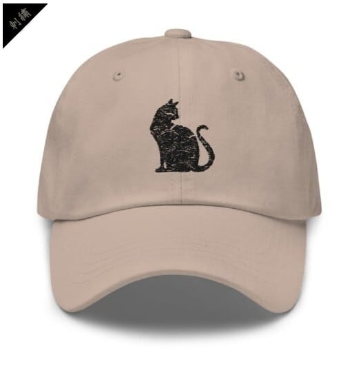 猫シルエット 刺繍キャップ /Sparkling cat silhouette Embroidered Cap