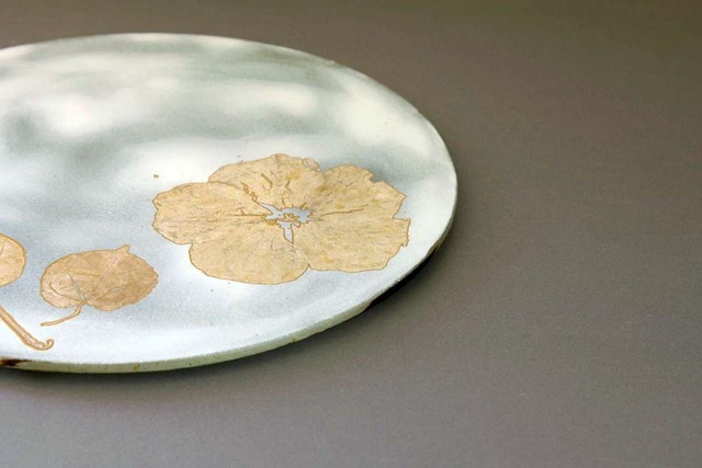 つづるガラスアート　ゆうなの花　HAKU平丸大皿4