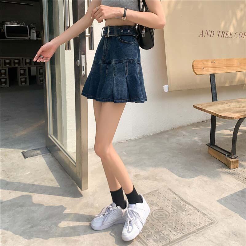 Sufeiシリーズ デニムスカート ボトムス ミニ丈 ブルー 青い 夏 春 ファッション 合わせやすい S M L Xl 2xl Elegant