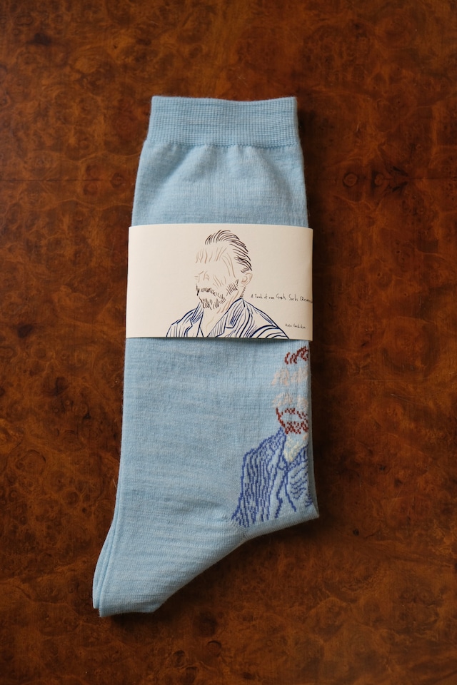 【kota gushiken】A Touch Of Van Gogh Socks -Light Blue-
