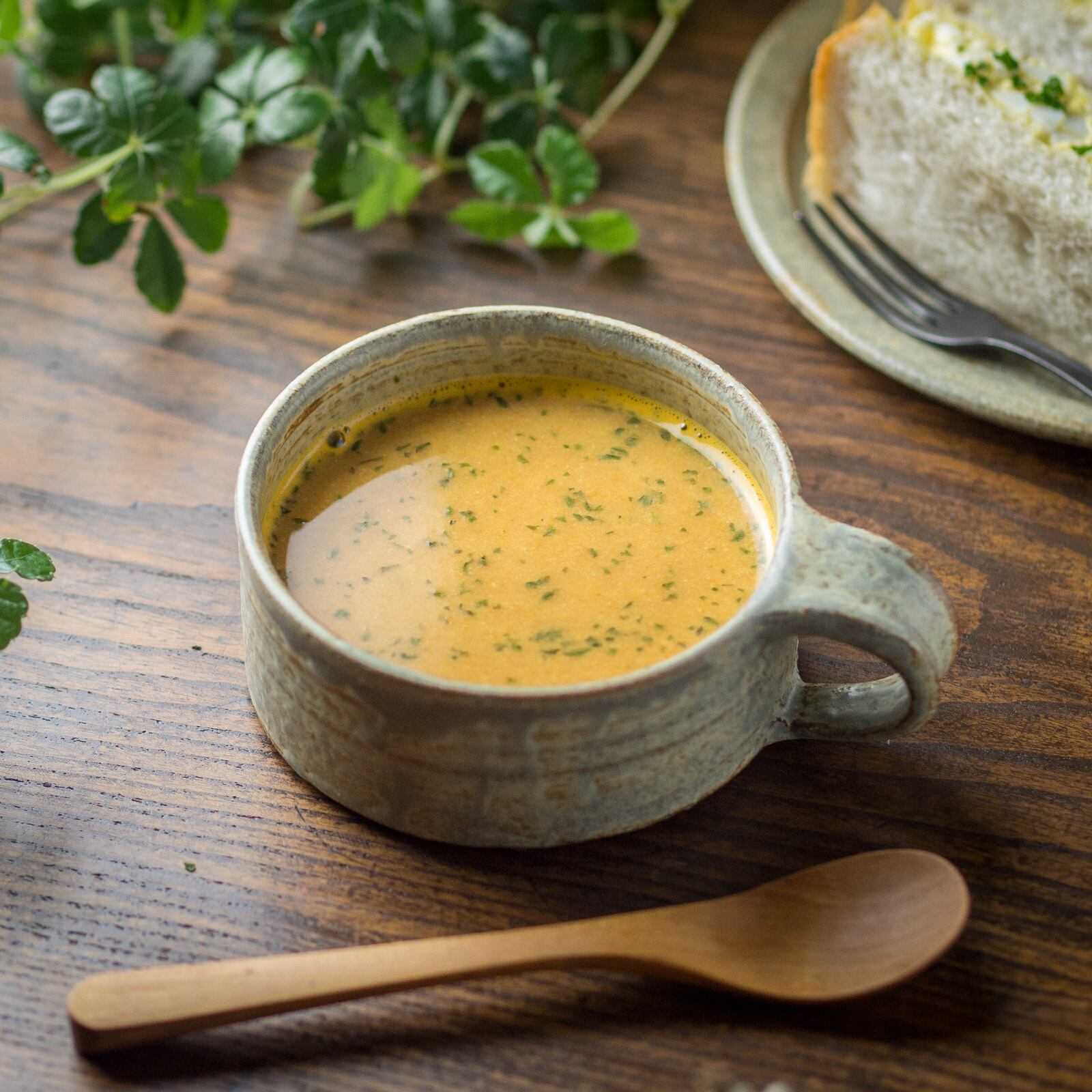 錆浅葱 フラットスープカップ(フリーカップ・コーヒーカップ)/吉永哲子