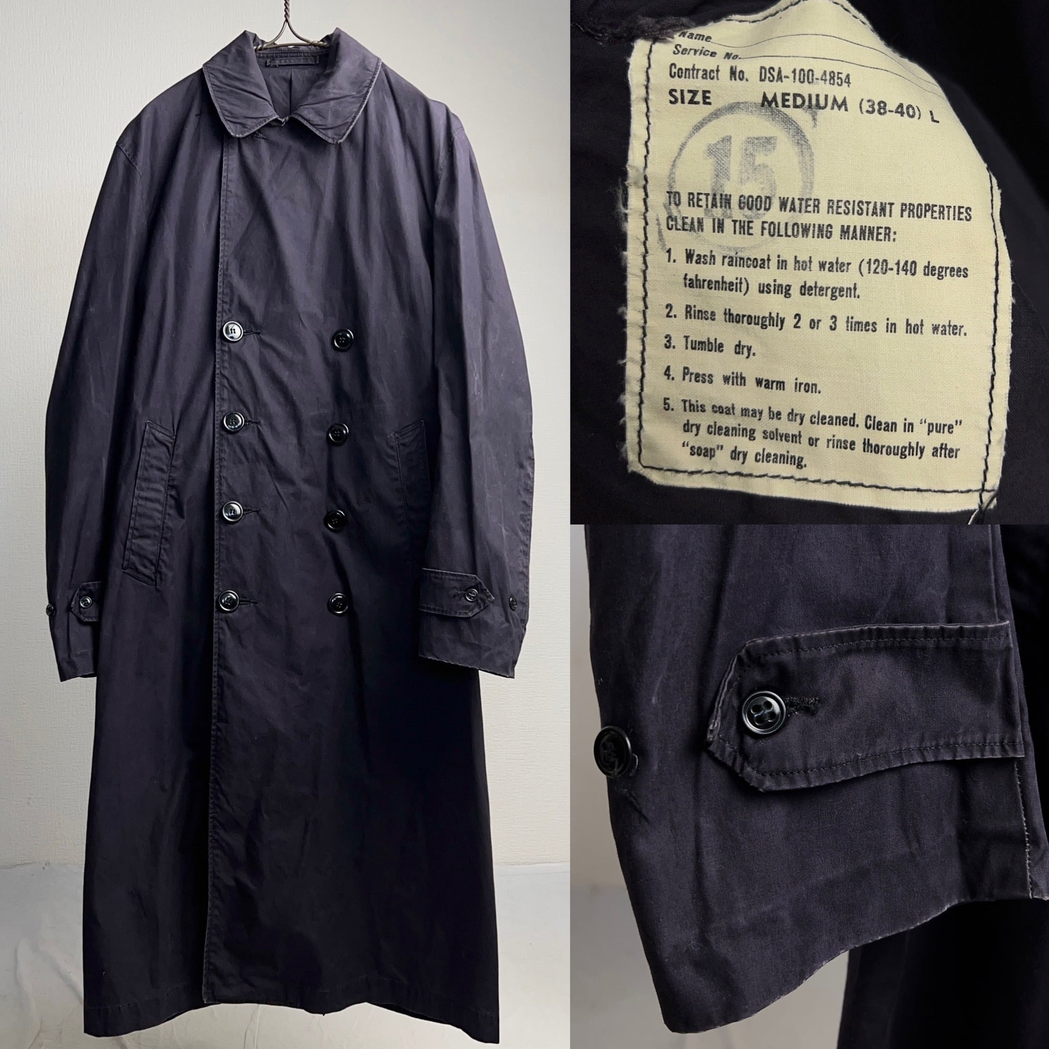 60's~ U.S.NAVY Trench Coat 60年代 アメリカ海軍 トレンチコート SIZE