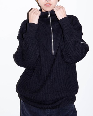 1980s mondi - half zip knit jumper