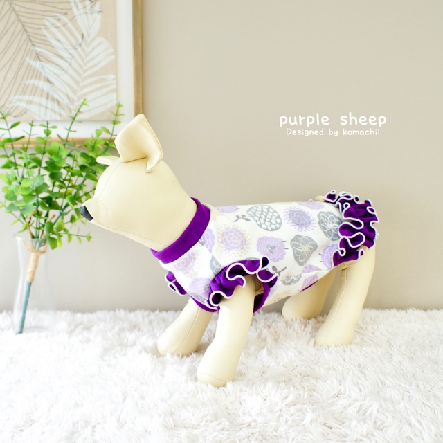 purple sheep フリルワンピ